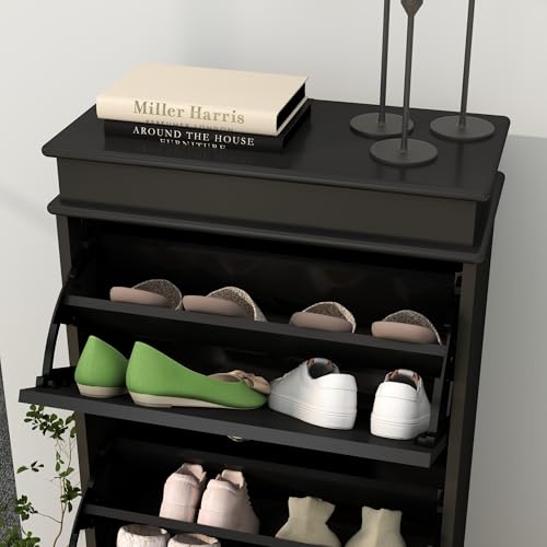 Panana Narrow Shoe Storage Cabinet, Freestanding Shoe Rack - Image 7