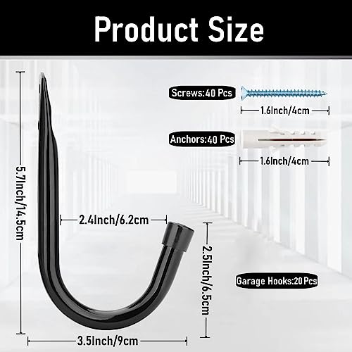 Garage Hook, 20Pcs Wall Mount Utility Hooks - Image 3