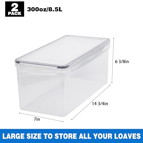 Tiawudi 2 Pack Bread Box, Plastic Bread Container - Image 4