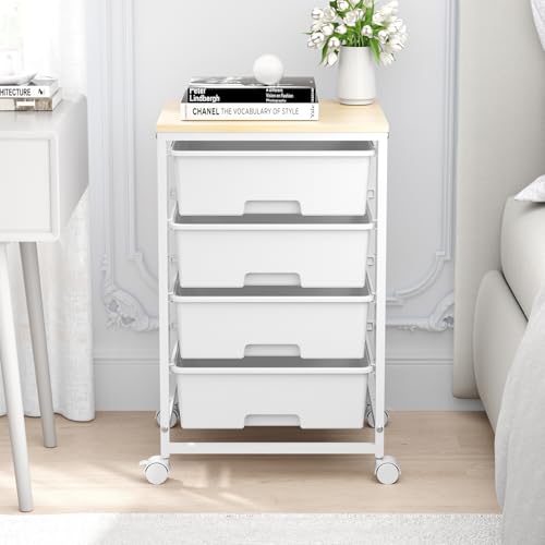 SYKIARIOL Rolling Cart with Drawers, 4-Drawer Utility Cart - Image 3