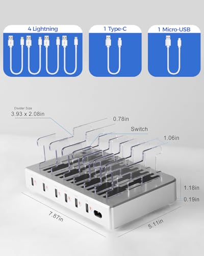 300W Charging Station for Multiple Devices, Fast Charging 6 Port - Image 3