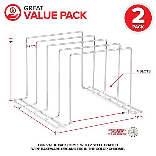 Stock Your Home Kitchen Cabinet Organizer, Chrome (2 Pack) Steel - Image 3