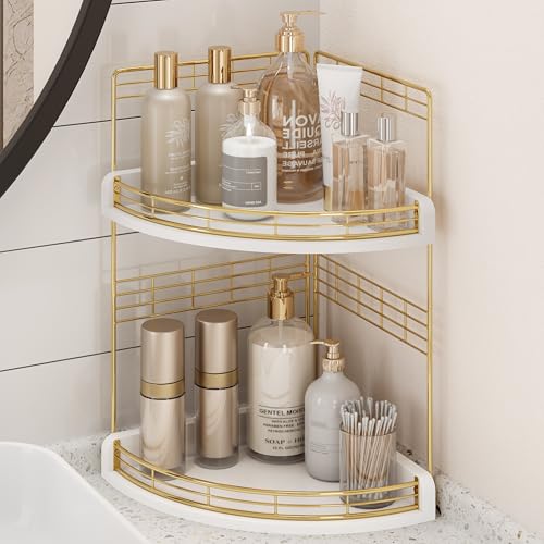 Bathroom Countertop Corner Organizer for Small Spaces, 2-Tier - Image 2