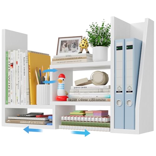 Desktop File Organizer Desk Organizer Shelf - White Office - Image 2