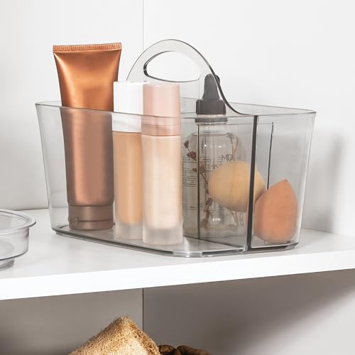 iDesign 4-Section Storage Caddy with Handle, Clear - Image 4