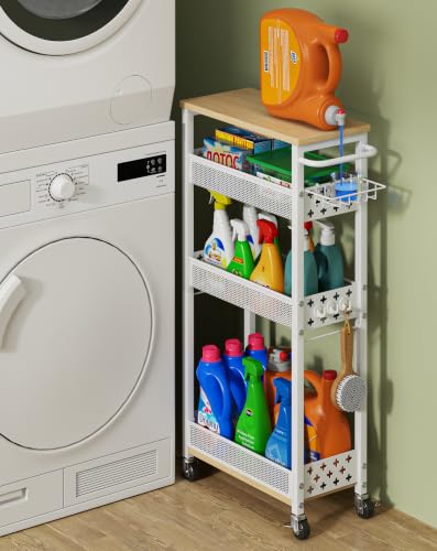 OKZEST Slim Laundry Room Organization Cart with Dete | All Products - Image 2