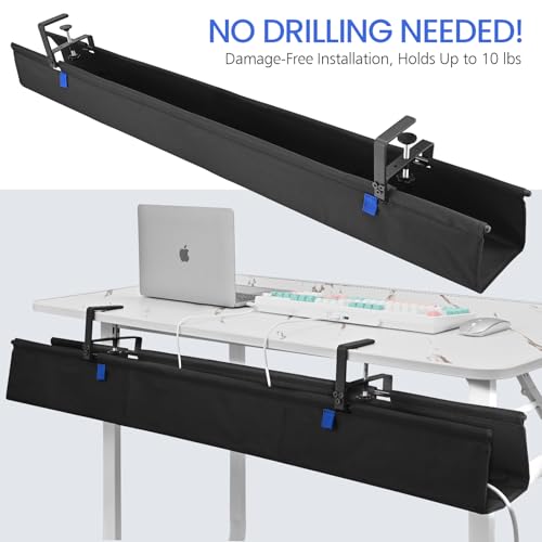 48" Under Desk Cable Management Tray- Clamp/Screw Mount - Image 5
