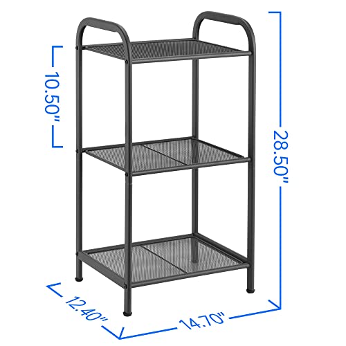 3 Tier Extendable Industrial Storage Rack, Charcoal Gray - Image 4