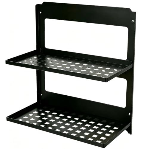 2-Tier Folding Metal Shelf Wall Mounted,Small Foldable Wall Shelf - Image 2
