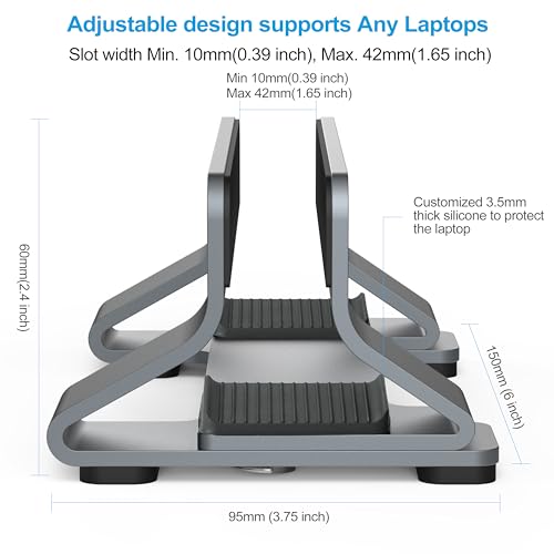 Aluminum Vertical Laptop Stand Dock Holder, Adjustab | All Products - Image 5