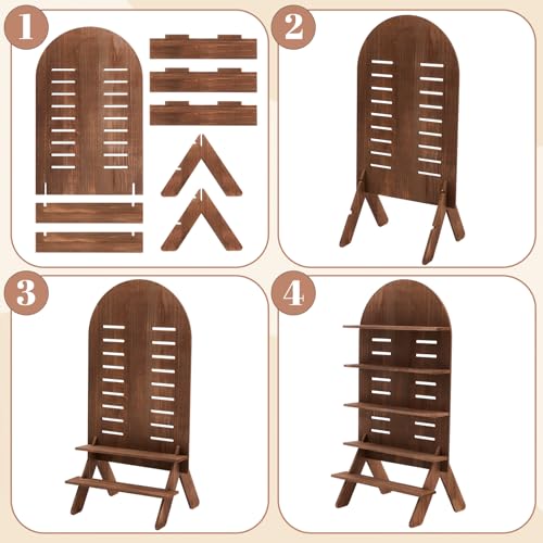 Blulu 5-Tier Wooden Display Shelf for Vendors 31.5 x 16 Inch Tall - Image 5