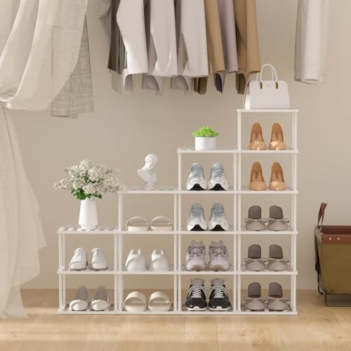 Vertical Bamboo Shoe Rack, Tall Narrow Shoe Storage Organizer - Image 5