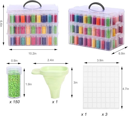 3-Tier Diamond Painting Storage Container, 150 Slots - Image 2