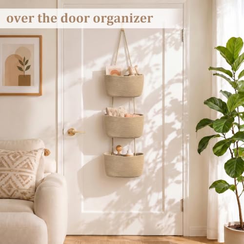 TeoKJ Over the Door Hanging Storage Basket Woven 3 T | All Products - Image 3