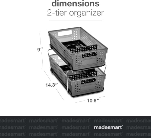 madesmart Two-Tier Under Cabinet Organizer, Sliding Drawer - Image 5