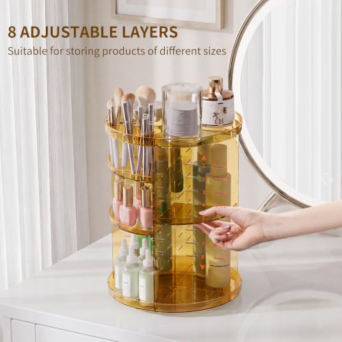 Jiavarry Rotating Makeup Organizer, Clear Gold, 8 Ad | All Products - Image 3
