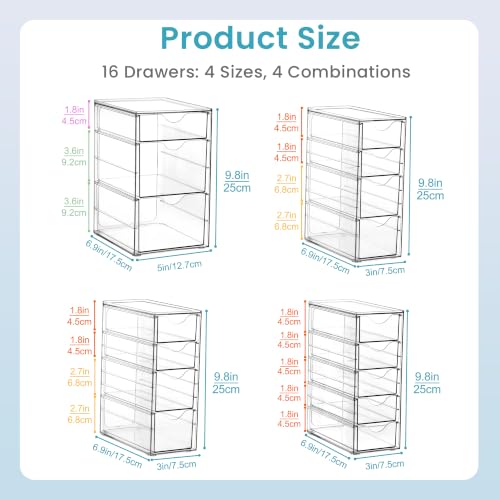 Vtopmart 4 Set Acrylic Desk Organizer with 16 Drawer | All Products - Image 3