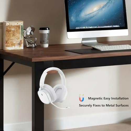 Magnetic Headphone Holder Desk Headphone Hanger Walnut Wood - Image 6