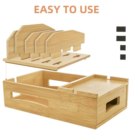 ZOOFOX Bamboo Charging Station for Multiple Devices, Desk Docking - Image 4