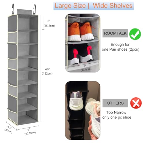 Large-Sized Hanging Shoe Organizer 8-Shelf, Hanging Closet - Image 4