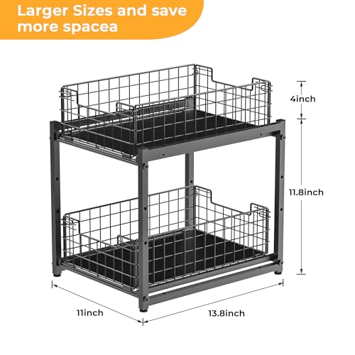 Under Sink Organizer, 2-Tier Pull Out Cabinet Organizer - Image 7
