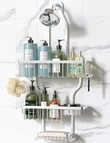 YASONIC Never Rust Shower Caddy Hanging, Aluminum Shower Racks - Image 2
