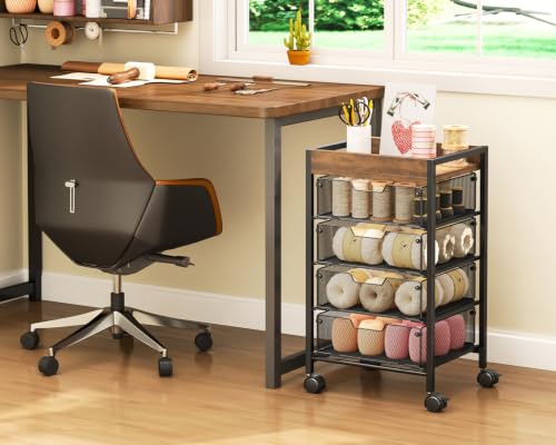 Rolling Cart with Drawers - Under Desk Storage Cart - Image 3