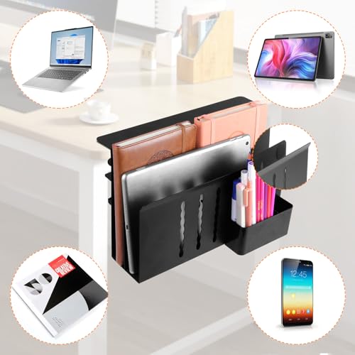 Desk Side Storage, 2 Tier Steel Hanging Organizer - Image 5