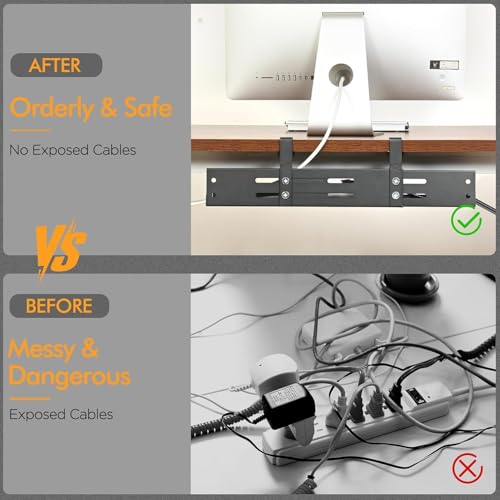 No Drill Under Desk Cable Management Tray, 17”-30” R | All Products - Image 5