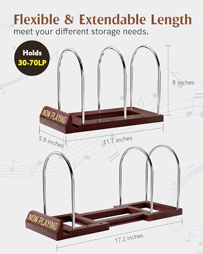 HULISEN Expandable Vinyl Record Holder, Now Playing Vinyl - Image 3