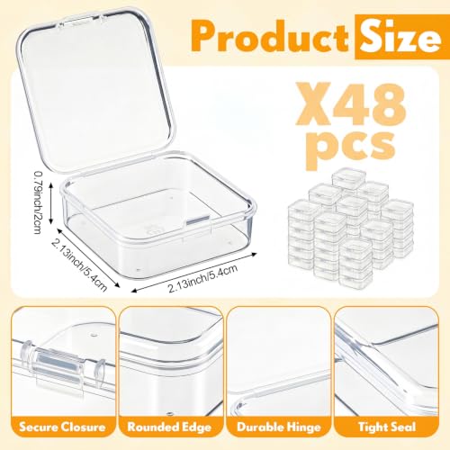 SATINIOR 48 Packs Clear Small Plastic Containers Transparent - Image 3
