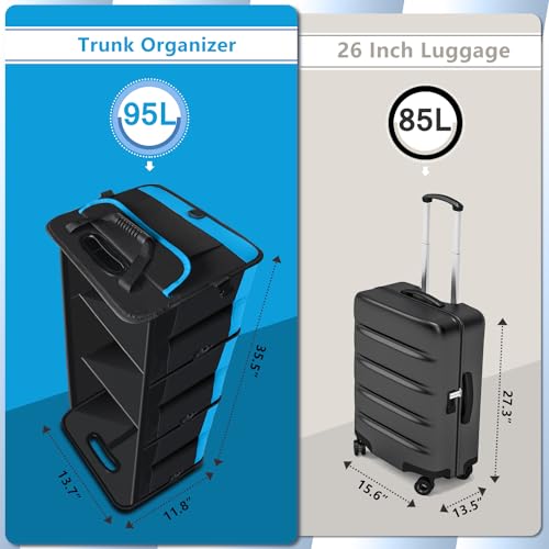 Trunk Organizer for SUV,95L Collapsible Car Storage for Truck - Image 3