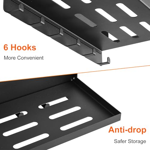 2 Pcs Folding Wall Shelf with Hooks 90° Foldable Shelf - Image 6