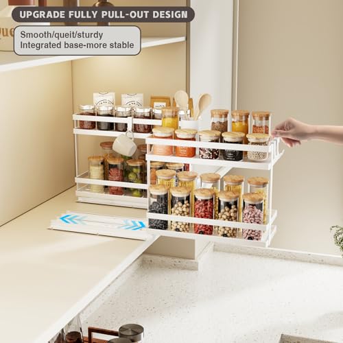 Magheo Pull Out Spice Rack Organizer for Cabinet, 1 Pack Metal - Image 3