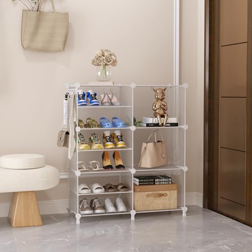 AWTATOS Closet Organizer 6 Cube Storage Shelves, Transparent - Image 3
