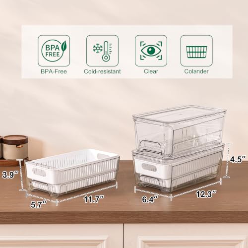Antimbee Pull-Out Fridge Organizer Bins, 4-Pack - Image 3