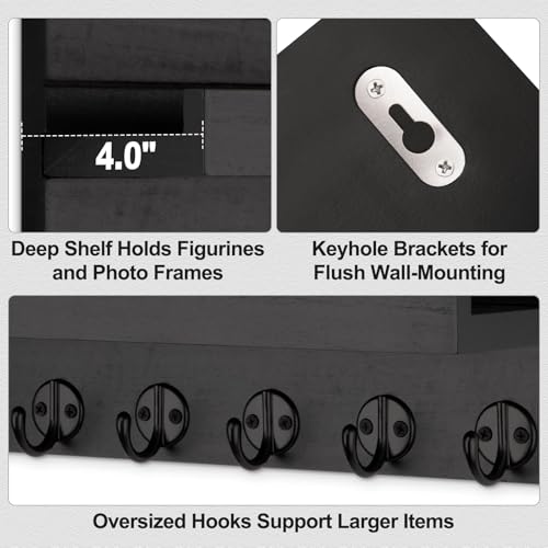 Lwenki Key Holder Wall Mount, Entryway Key and Mail Holder - Image 4