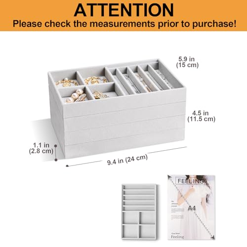 ProCase Stackable Jewelry Organizer Trays for Drawers - Image 3