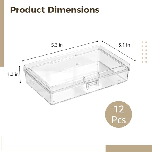 12 Pcs Plastic Storage Boxes, Small Clear Bead Storage Containers - Image 6
