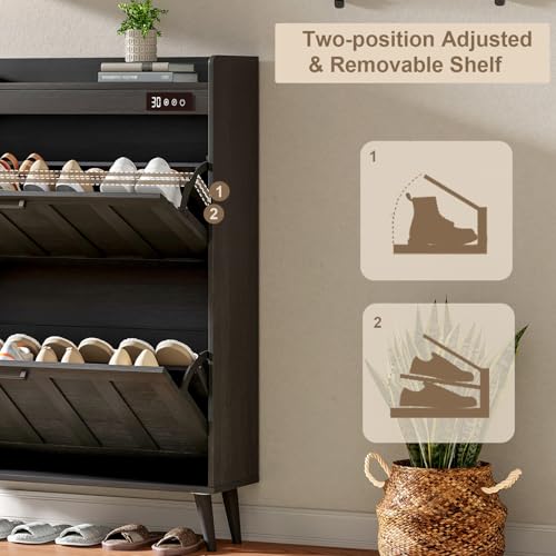 ChooChoo Shoe Storage Cabinet with 2 Flip Drawers and Deodorizer - Image 7