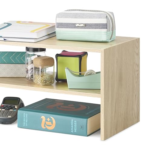Whitmor Wood Stackable 2-Shelf Shoe Rack, White Oak, 31 inches - Image 5