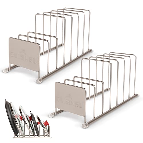 Cuisinel Lid and Dish Organizer Rack - 2-Pack Satin Nickel - Image 2