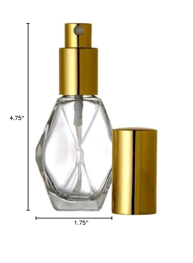 Diamond Spray Bottle. Fine Mist Perfume Cologne Atomizer for Essential Oil Aromatherapy Perfume Cologne Refillable (1 oz. 144 Bottles, Silver)
