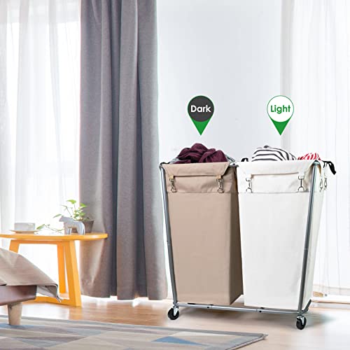 280L Laundry Laundry Hamper 2 Section, Large Laundry - Image 6