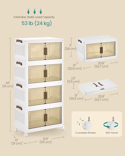SONGMICS 48QT stackable storage bins with 1 Lid, 4-Tier - Image 7