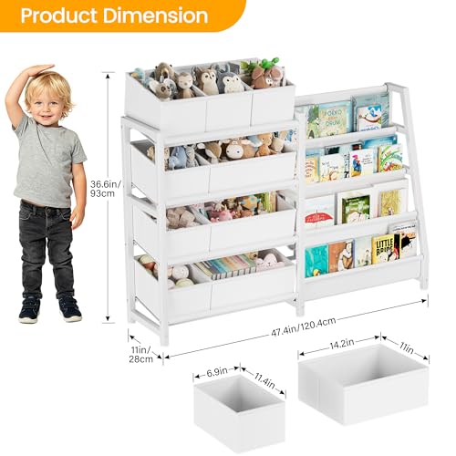 Toy Storage and Kids Bookshelf, toy organizer with 9 Bins+ - Image 4