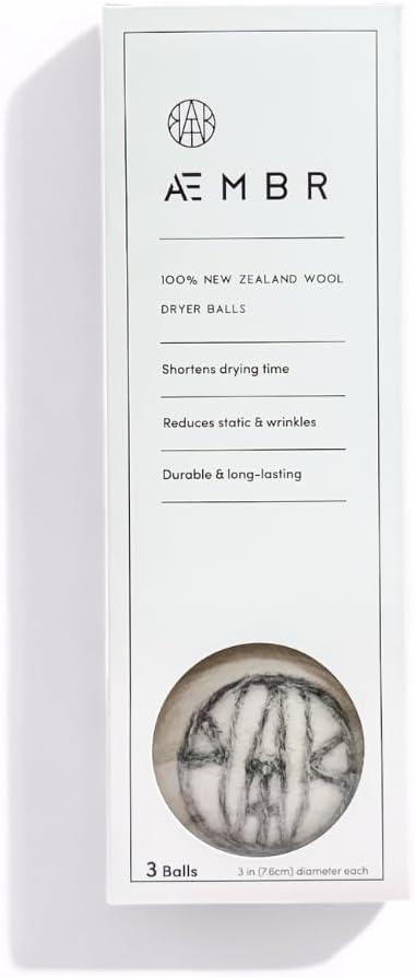 Wool Dryer Balls - 100% RWS Certified New Zealand Wool - Finished in Nepal - Pack of 3 - Softens & Fluffs Without Harmful Chemicals
