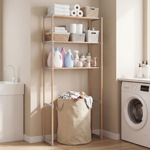 Giantex Over The Toilet Storage Shelf, 3-Tier Pine Wood - Image 4