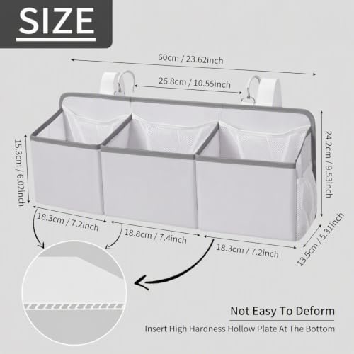 Vireo Hanging Baby Diaper Caddy,Plastic Insert & Hooks - Image 3