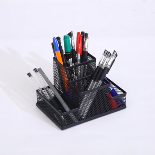 Desk Organizer Desktop Mesh Pen Pencil Holder Caddy with 4 - Image 5